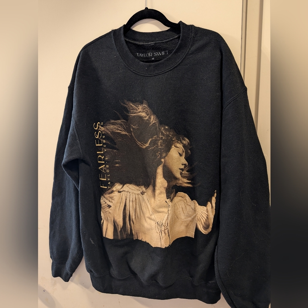 Fearless Taylor's Version graphic black crew neck (Taylor Swift merch)